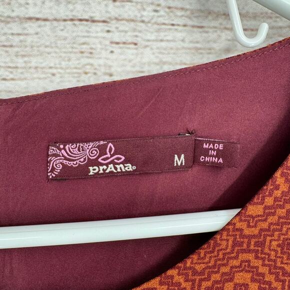 prAna CeCe Geometric Print Sheath Dress Womens Medium Pomegranate Brown - Picture 7 of 10